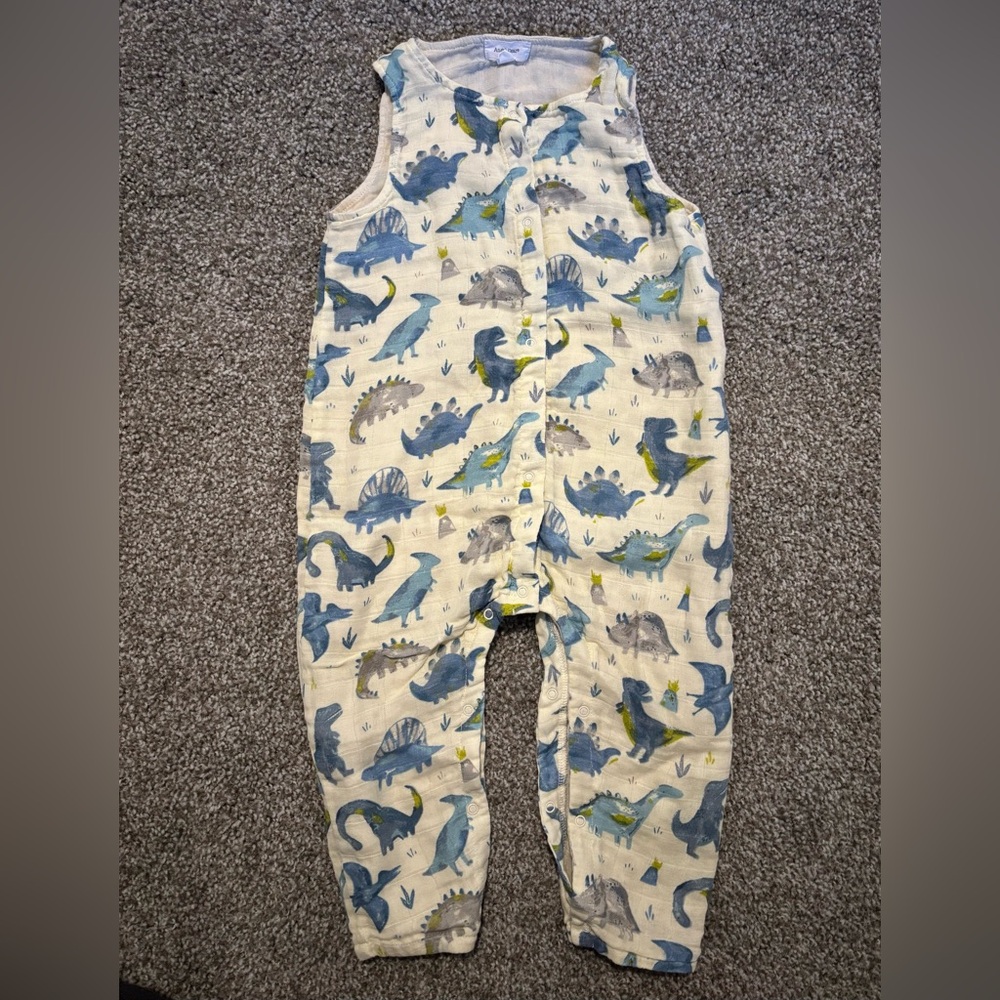 Angel Dear Blue and Gray Dinosaur Romper 18-24M